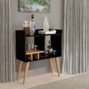 Ver imagem 4 de Aparador Retrô Porta Bebidas e Decoração Sala de Estar Preto