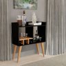 Aparador Retrô Porta Bebidas e Decoração Sala de Estar Preto - 4