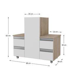 Gabinete Banheiro Coluna para Encaixe Madeirado / Branco - 3