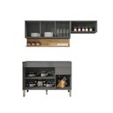 Ver imagem 2 de Cozinha Compacta Line 7 Portas 1 Gaveta MDF 120cm Cinza Gris Kit'S Paraná