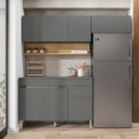 Ver imagem 1 de Cozinha Compacta Line 7 Portas 1 Gaveta MDF 120cm Cinza Gris Kit'S Paraná