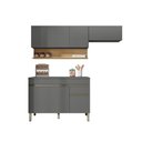 Ver imagem 3 de Cozinha Compacta Line 7 Portas 1 Gaveta MDF 120cm Cinza Gris Kit'S Paraná