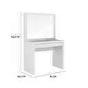 Ver imagem 3 de Penteadeira Camarim com Espelho 90cm 1 Gaveta Gisele Branco T02-D'Rossi