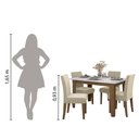 Ver imagem 2 de Conjunto de Mesa Sala de Jantar Miami com 4 Cadeiras Trieste Suede 1,20m Cedro / Off White / Areia