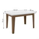 Ver imagem 5 de Conjunto de Mesa Sala de Jantar Miami com 4 Cadeiras Trieste Suede 1,20m Cedro / Off White / Areia