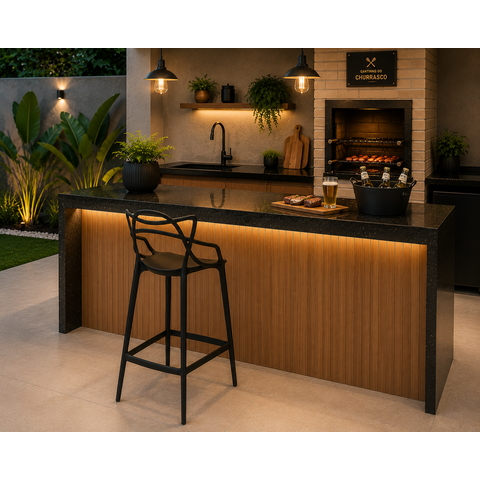 Banqueta Alta Allegra Design Cozinha/Bancada