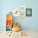 Ver imagem 2 de Kit 4 Quadros para Quarto Infantil Menino Dinossauro Verde