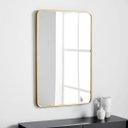 Ver imagem 1 de Espelho Retangular com Moldura Metal Decorativo Sala Hall Parede 70x50 Cm