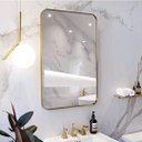 Ver imagem 3 de Espelho Retangular com Moldura Metal Decorativo Sala Hall Parede 70x50 Cm