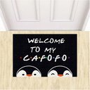 Ver imagem 1 de Tapete Capacho Divertido Welcome To My Cafofo Pinguins Lgbt.:preto