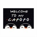 Ver imagem 2 de Tapete Capacho Divertido Welcome To My Cafofo Pinguins Lgbt.:preto