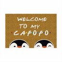 Ver imagem 3 de Tapete Capacho Divertido Welcome To My Cafofo Pinguins Lgbt.:preto