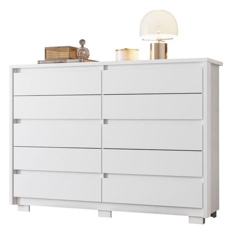 Cômoda Duetto 10 Gavetas Branco - Móveis Albatroz