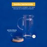 KIT JARRAS DE VIDRO COM TAMPA DE BAMBU 1,2L OIKOS - 2 PEÇAS - 3