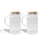 KIT JARRAS DE VIDRO COM TAMPA DE BAMBU 1,2L OIKOS - 2 PEÇAS - 1
