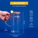 Ver imagem 2 de KIT JARRAS DE VIDRO COM TAMPA DE BAMBU 1,2L OIKOS - 2 PEÇAS