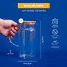 KIT JARRAS DE VIDRO COM TAMPA DE BAMBU 1,2L OIKOS - 2 PEÇAS - 2