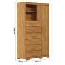 Ver imagem 3 de Cômoda Marabá 1 Porta 6 Gavetas com Pés Cinamomo - Santos Andirá