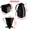 Kit de Café Prático Preto Açucareira Garrafa Térmica Filtro - 2