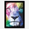 Quadro Decorativo Leão Rosto Geométrico 45cmx33cm Los Quadros - 1