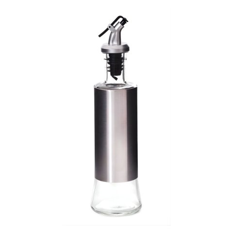 Porta Azeite Galheteiro 300ml Vidro e Inox Dosador Cozinha Anti Vazamento Bico Fino