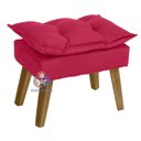 Ver imagem 5 de Kit 02 Poltrona/cadeira Decorativa e Puff Glamour Vermelho com Pés Quadrado Vermelho