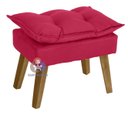 Ver imagem 5 de Kit 02 Poltrona/cadeira Decorativa e Puff Glamour Vermelho com Pés Quadrado Vermelho