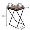 Mesa de Canto para Sala Dobrável com Bandeja Preto Fosco - 5