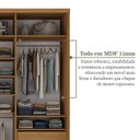 Ver imagem 7 de Guarda-Roupa Casal MDF BP 3 Portas 4 Gavetas Liege Marrom/Nogueira/Off White