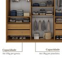 Ver mais imagens de Guarda-Roupa Casal MDF BP 3 Portas 4 Gavetas Liege Marrom/Nogueira/Off White