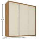 Ver imagem 3 de Guarda-Roupa Casal MDF BP 3 Portas 4 Gavetas Liege Marrom/Nogueira/Off White