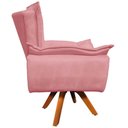 Ver imagem 6 de Poltrona Decorativa Base Giratória em Madeira Charger Suede Rosê - Gran Belo