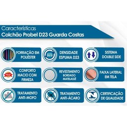 Colchão Viúva Probel Espuma D23 Guarda Costas Super Resistente (128x188x12) -  - 2