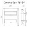 Caixa Quadro Distribuição Embutir 16/24 Disjuntores Nema/din - 6