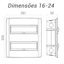 Caixa Quadro Distribuição Embutir 16/24 Disjuntores Nema/din - 6 Caixa Quadro Distribuição Embutir 16/24 Disjuntores Nema/din - 6