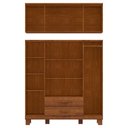 Ver imagem 3 de Guarda Roupa Bipartido 8 Portas 2 Gavetas com Espelho Linha Cobre 1275c Castanho Finestra