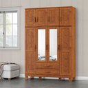 Ver imagem 1 de Guarda Roupa Bipartido 8 Portas 2 Gavetas com Espelho Linha Cobre 1275c Castanho Finestra