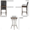 Ver imagem 2 de Mesa Bistrô e 4 Banquetas Roma Marrom Corda Náutica Estofado 9 Trama Original