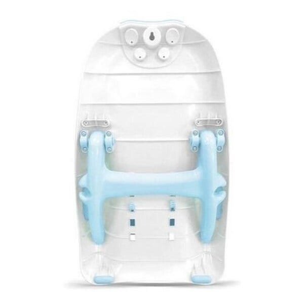 Cadeirinha de banho do bebe reclinael assento suporte infantil ajustavel multiuso com encaixe azul m - 3