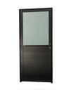 Ver imagem 1 de Porta de Giro Alumínio Preto Lambril c/Maçaneta Visor Quadrado Maxx - 210x85 - Esquerda