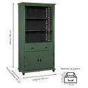 Ver imagem 4 de Estante Sevilha com 1 Gaveta e 2 Portas Pés Torneados Meyer Móveis - Verde Kalle Laca