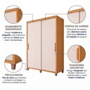 Ver imagem 4 de Guarda-Roupa Casal 2 Portas de Correr 3 Gavetas Off White Cinamomo Barcelona