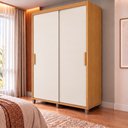 Ver imagem 1 de Guarda-Roupa Casal 2 Portas de Correr 3 Gavetas Off White Cinamomo Barcelona