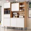 Ver imagem 1 de Armário de Cozinha Compacta 160cm 5 Portas Isabel Amêndoa/Branco - AJL Móveis