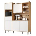 Ver imagem 2 de Armário de Cozinha Compacta 160cm 5 Portas Isabel Amêndoa/Branco - AJL Móveis