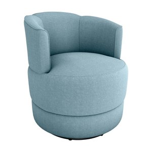 Poltrona Decorativa Giratória Base de Ferro Marselha Boucle Azul Matrix