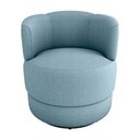 Ver imagem 3 de Poltrona Decorativa Giratória Base de Ferro Marselha Boucle Azul Matrix