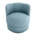 Ver imagem 2 de Poltrona Decorativa Giratória Base de Ferro Marselha Boucle Azul Matrix