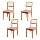 Ver imagem 1 de Conjunto de 4 Cadeiras de Jantar Santiago em Tecido Boucle Cinamomo/nevoa Boucle