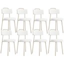Ver imagem 1 de Kit 08 Cadeiras Decorativas Estofada Sala Jantar Barcelona Arena L02 Facto Branco - Lyam